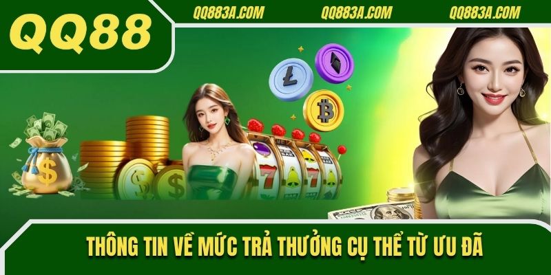 Thông tin về mức trả thưởng cụ thể từ ưu đãi